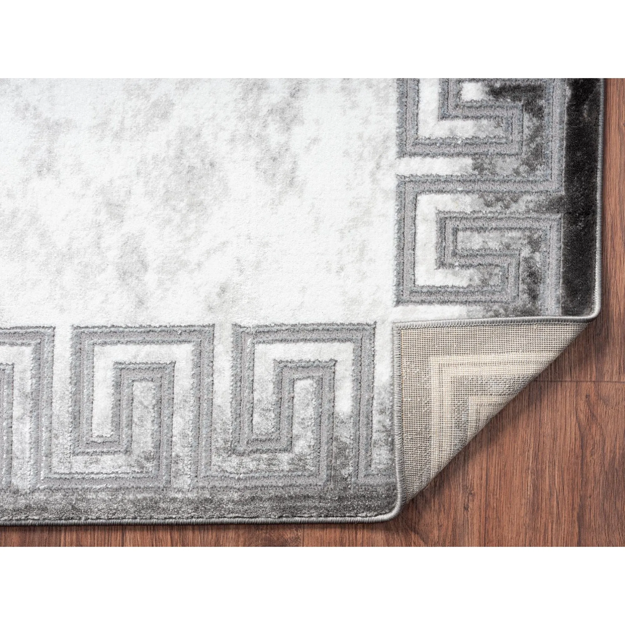 Brooklyn Collection Abstract Border Area Rug