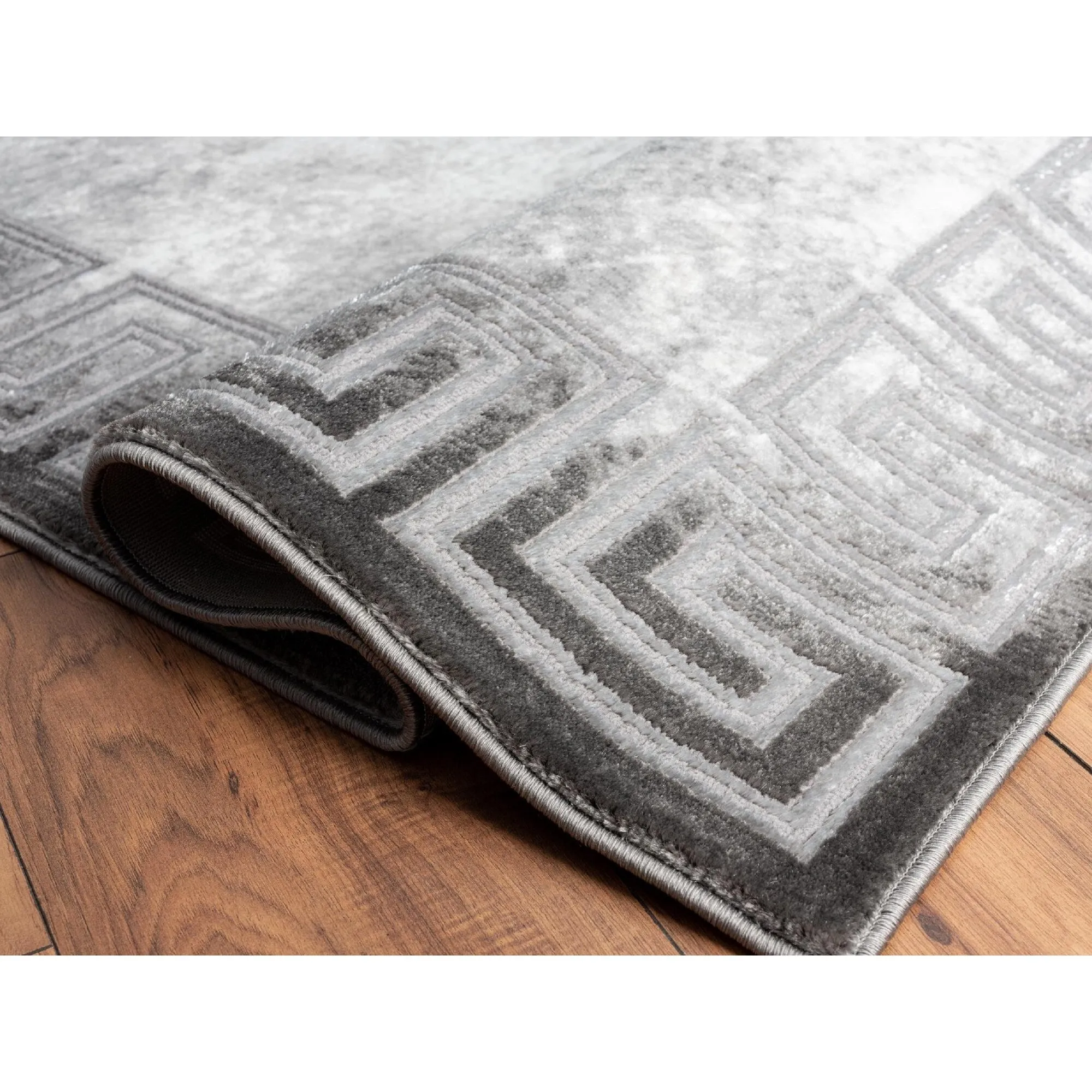 Brooklyn Collection Abstract Border Area Rug