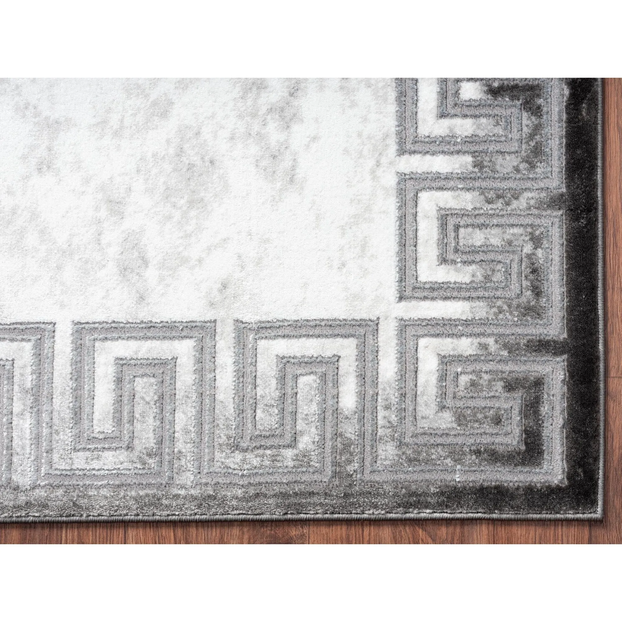 Brooklyn Collection Abstract Border Area Rug