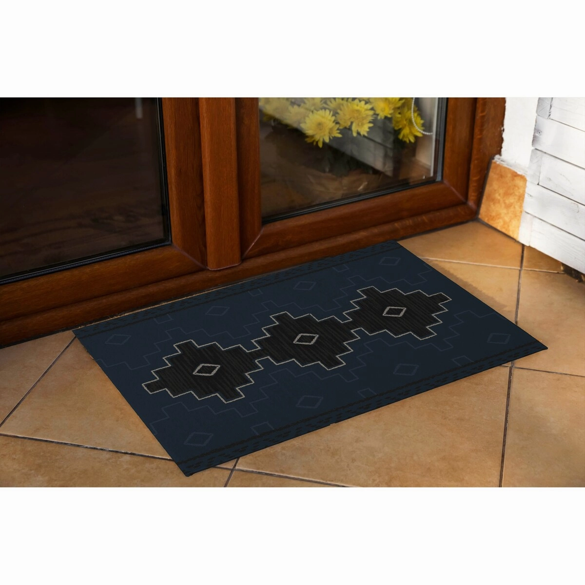 BUCHANAN BLUE with Rubberized non-slip Backing Indoor|Outdoor Mat By Kavka Designs