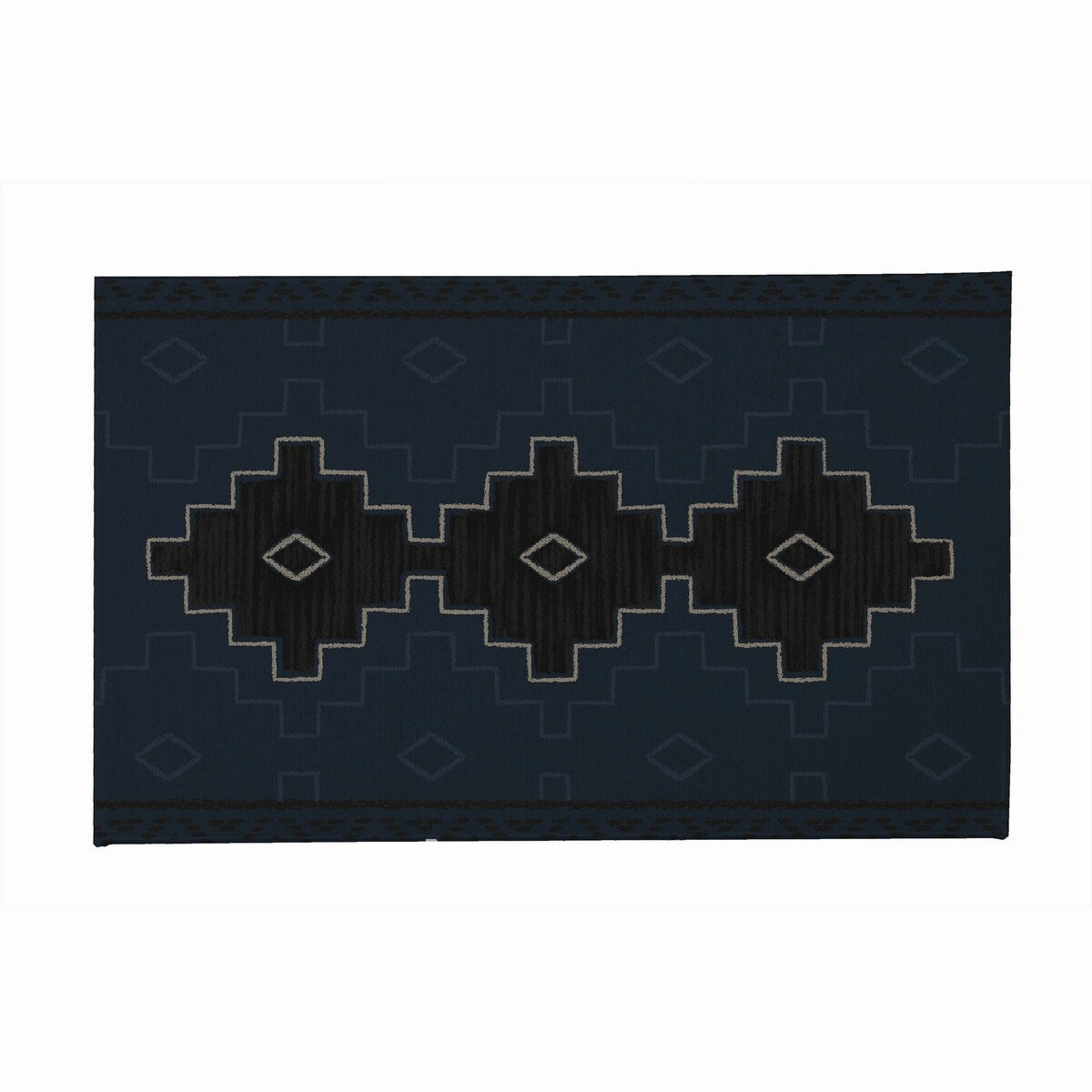 BUCHANAN BLUE with Rubberized non-slip Backing Indoor|Outdoor Mat By Kavka Designs