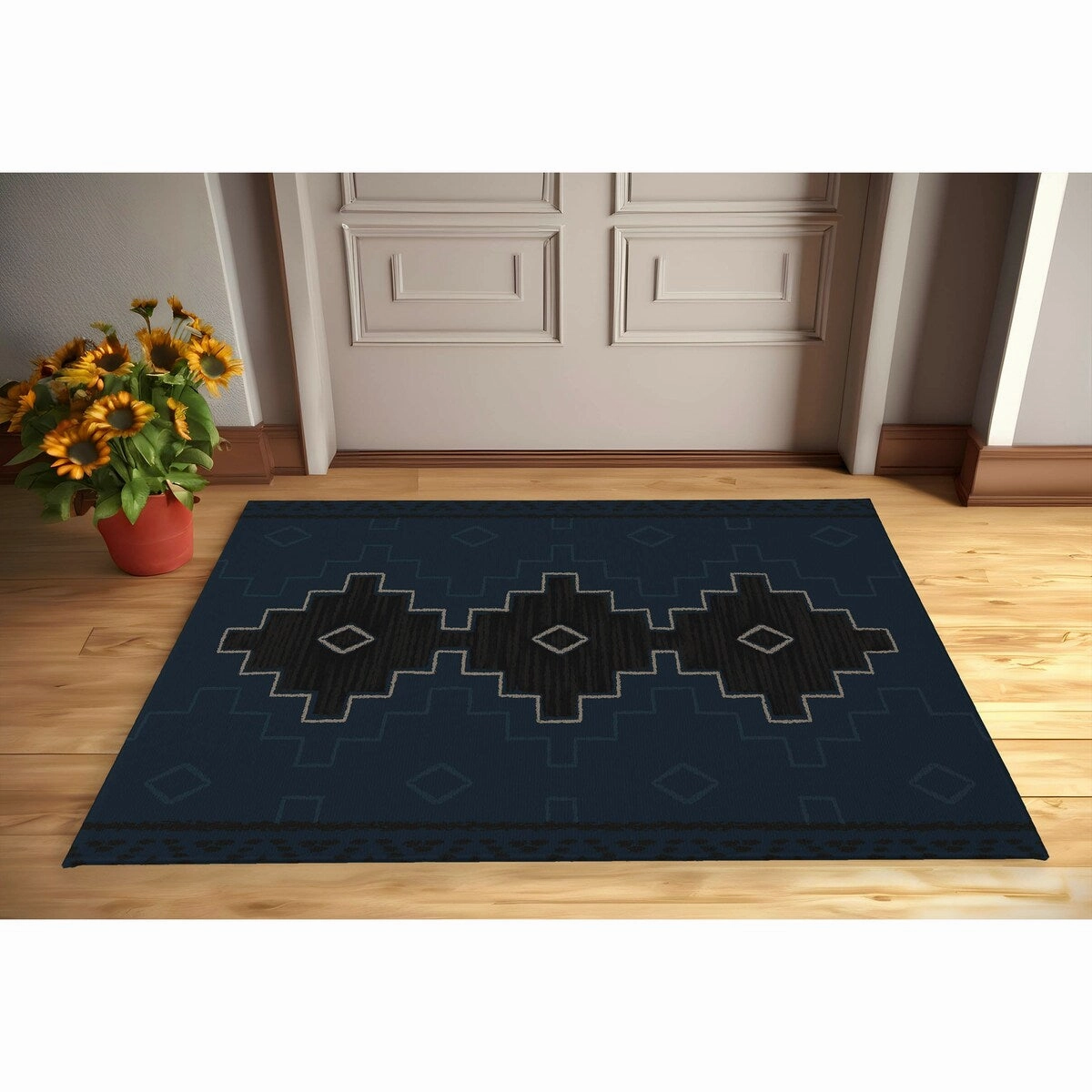 BUCHANAN BLUE with Rubberized non-slip Backing Indoor|Outdoor Mat By Kavka Designs