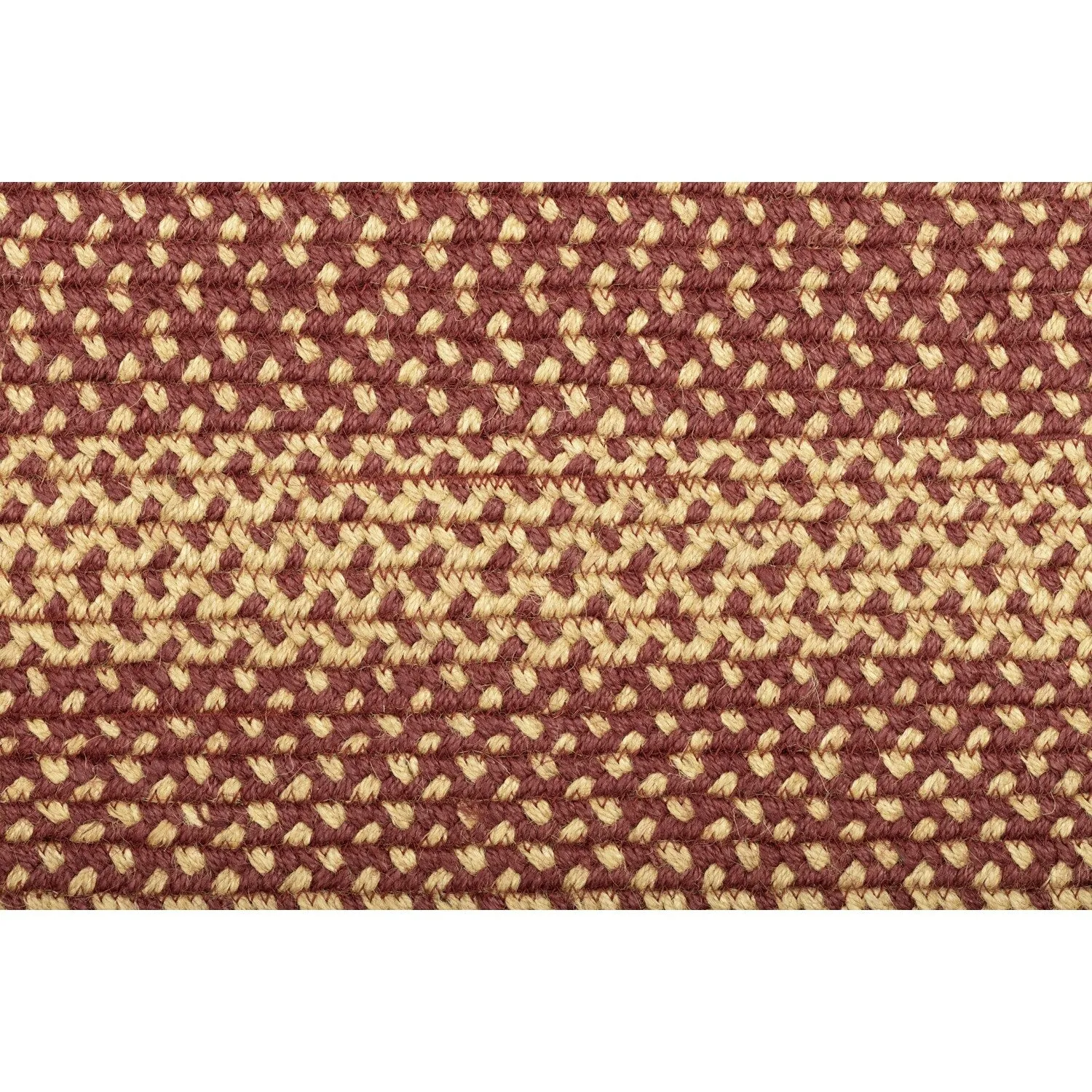 Burgundy Tan Jute Rug Oval w/ Pad 60x96 - 5' x 8' Oval