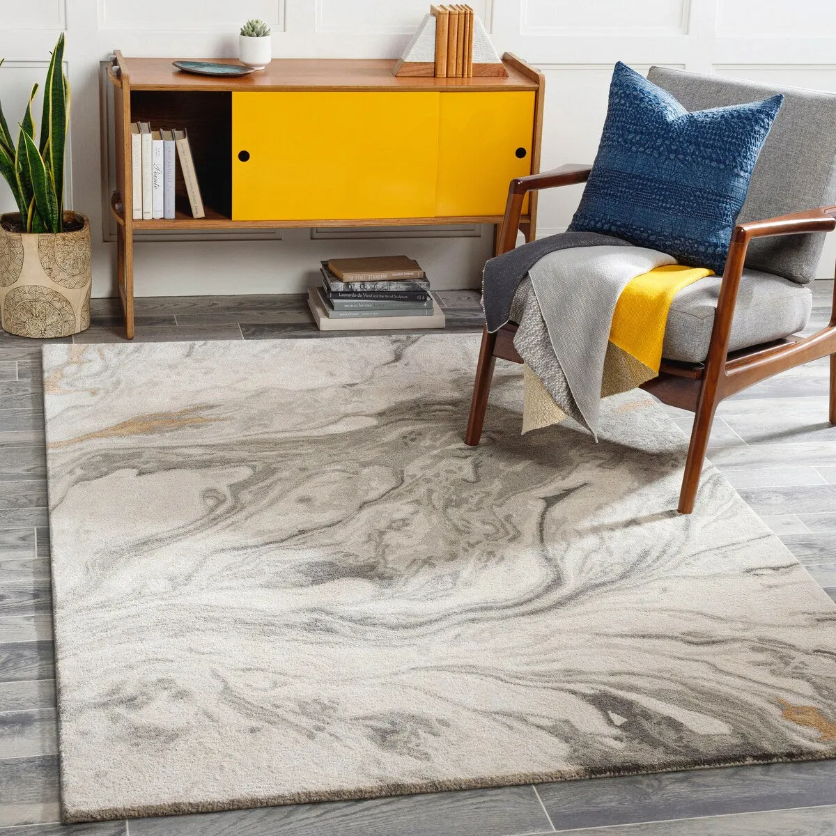 Cahbri Handmade Modern Abstract Wool Blend Area Rug