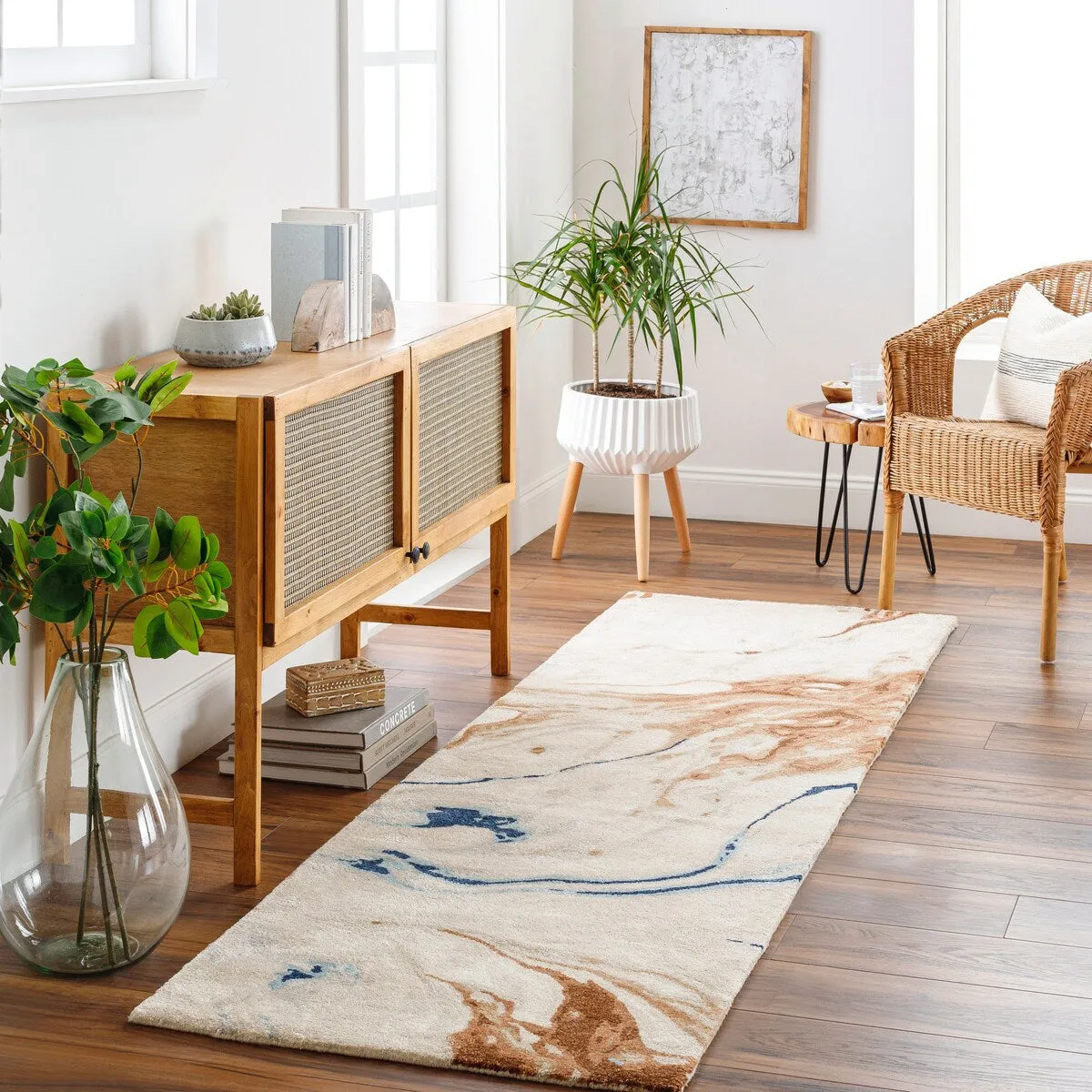 Cahbri Handmade Modern Abstract Wool Blend Area Rug