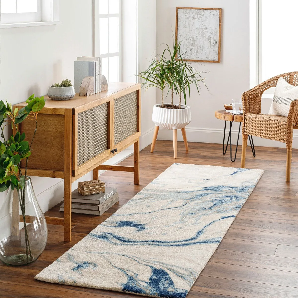 Cahbri Handmade Modern Abstract Wool Blend Area Rug