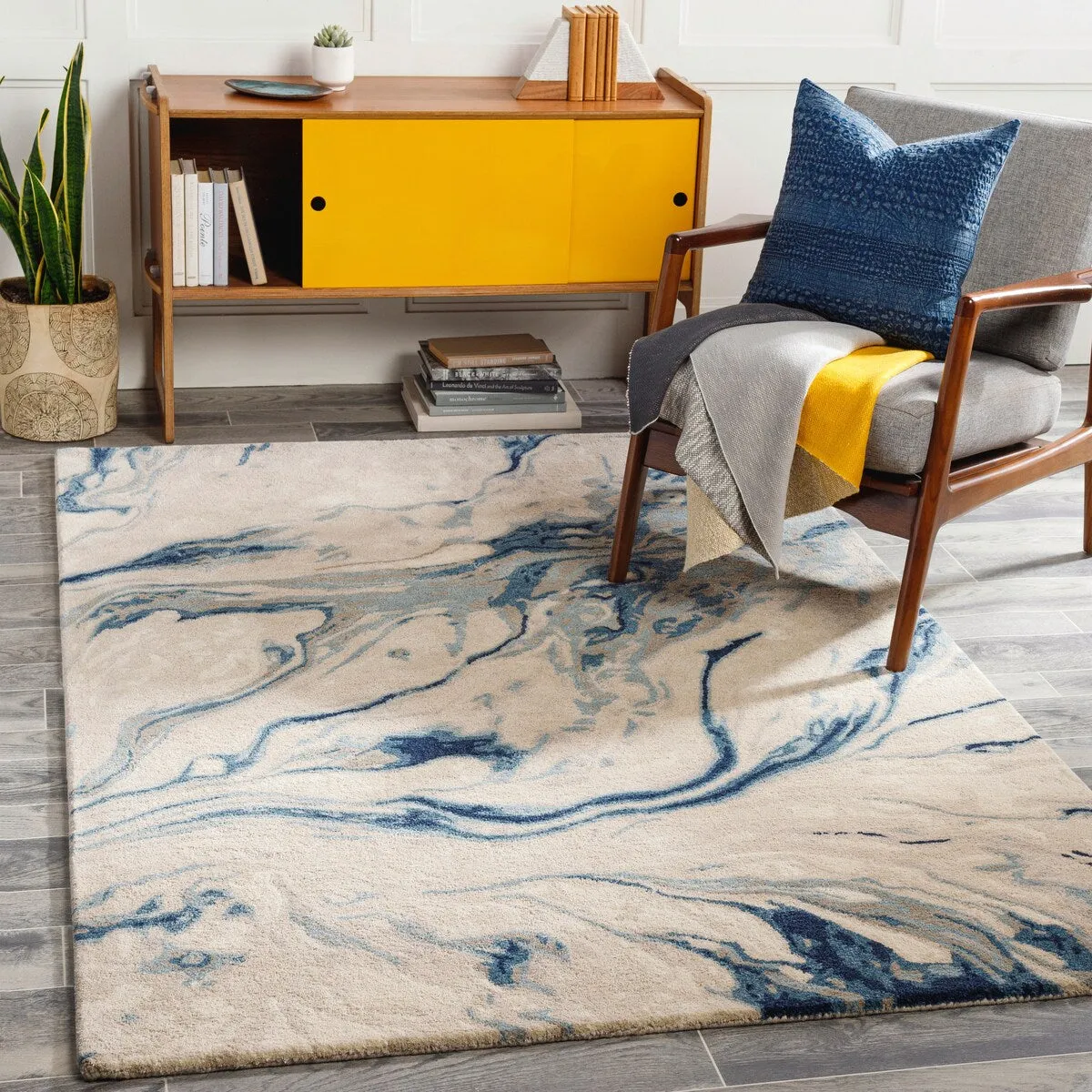 Cahbri Handmade Modern Abstract Wool Blend Area Rug