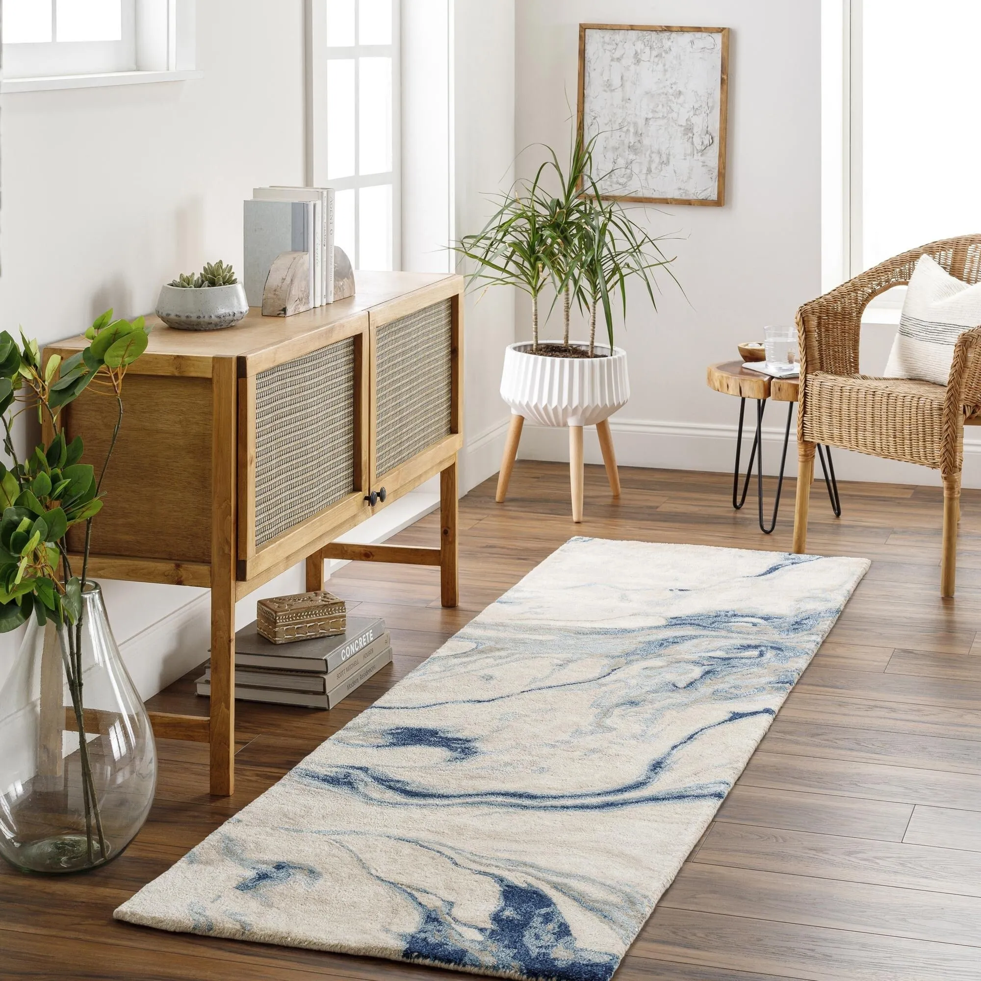 Cahbri Minimalist Abstract Hand Tufted Area Rug