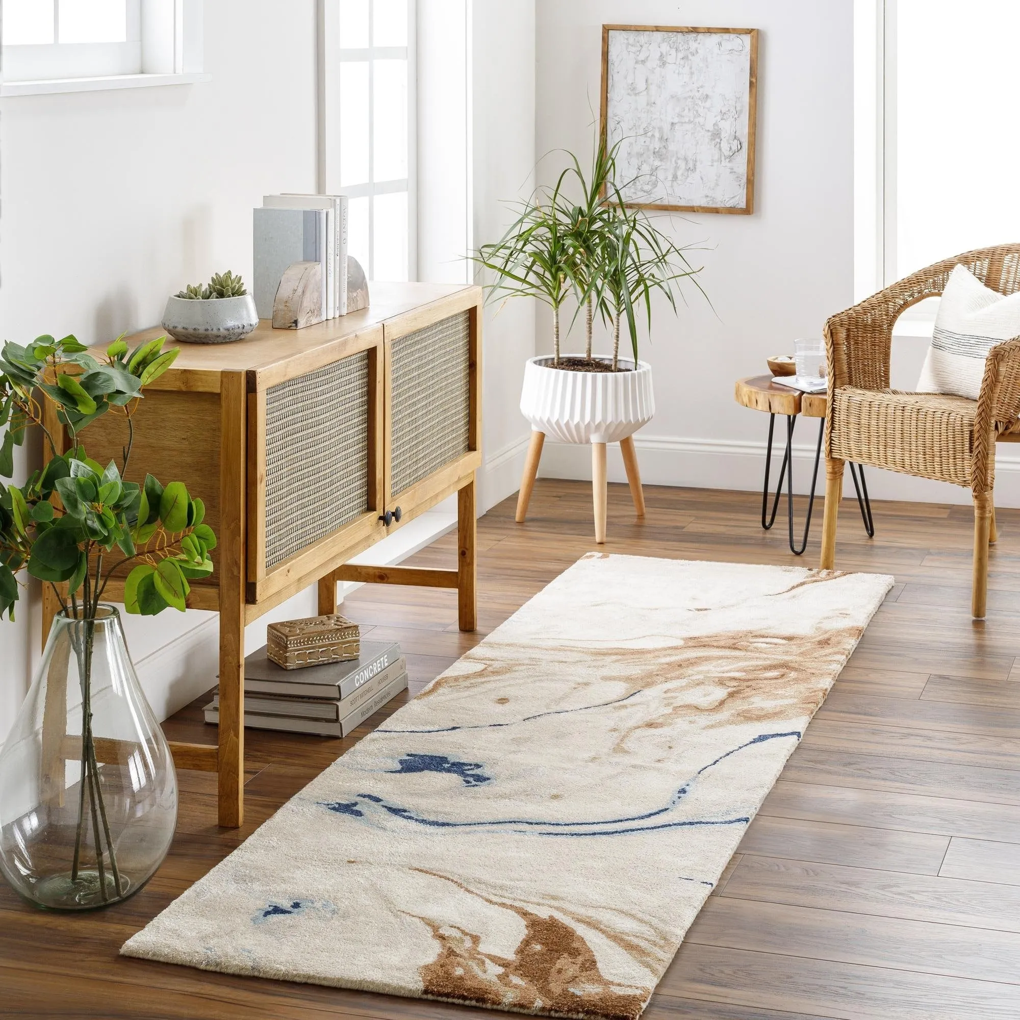 Cahbri Minimalist Abstract Hand Tufted Area Rug