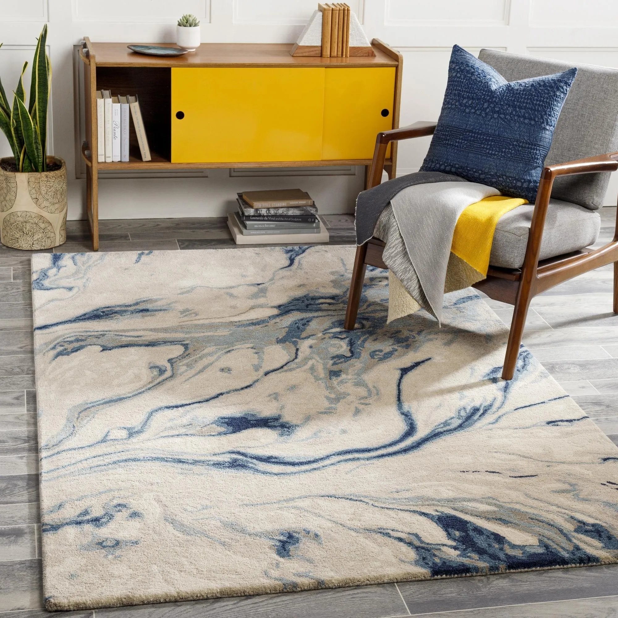 Cahbri Minimalist Abstract Hand Tufted Area Rug