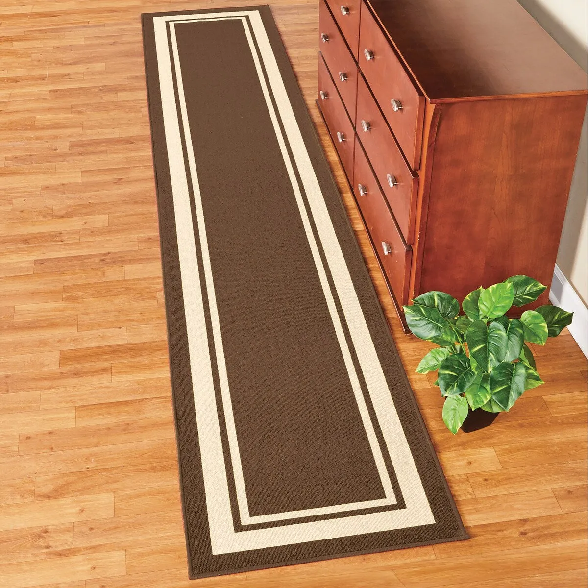 Classic Race Track Skid-Resistant Accent Runner Rugs