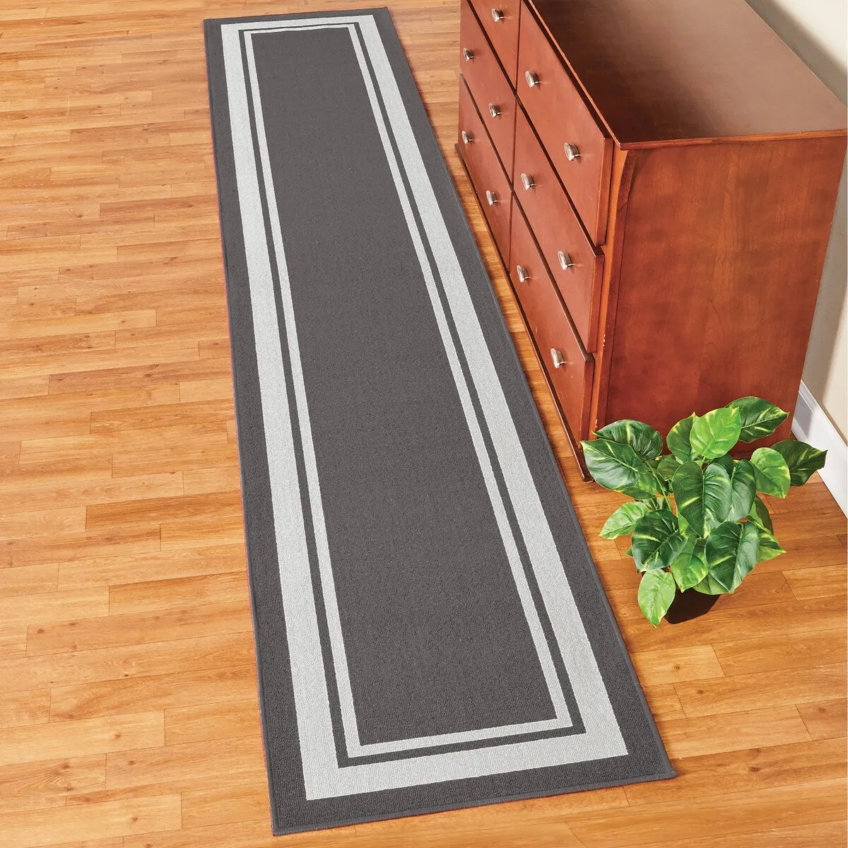 Classic Race Track Skid-Resistant Accent Runner Rugs