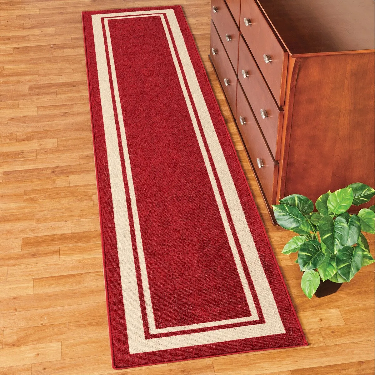 Classic Race Track Skid-Resistant Accent Runner Rugs