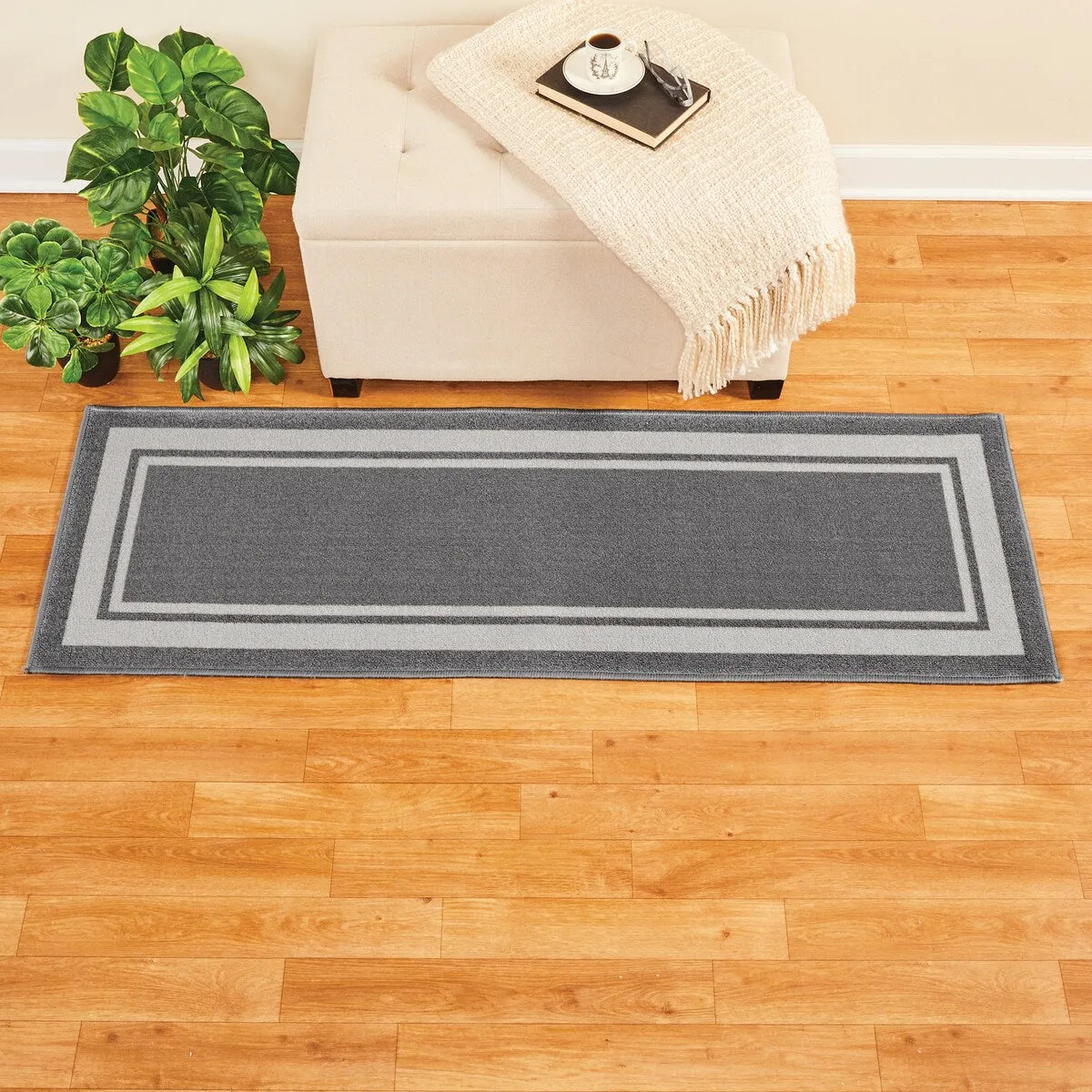 Classic Race Track Skid-Resistant Accent Runner Rugs