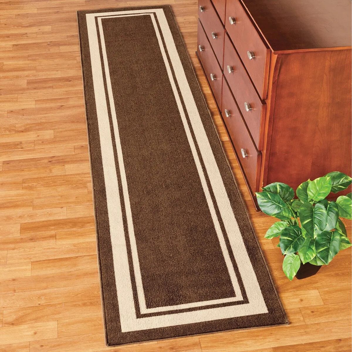 Classic Race Track Skid-Resistant Accent Runner Rugs