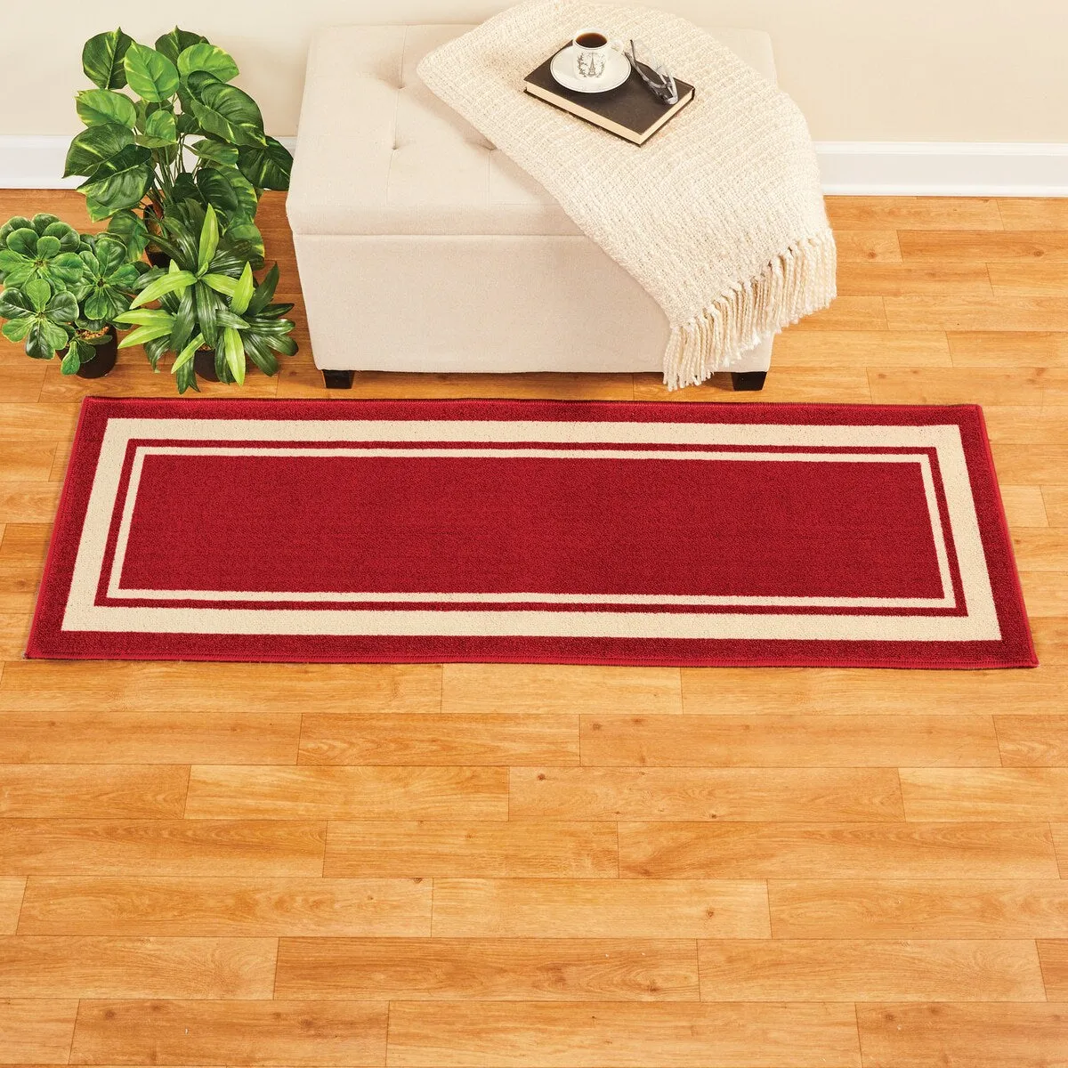 Classic Race Track Skid-Resistant Accent Runner Rugs
