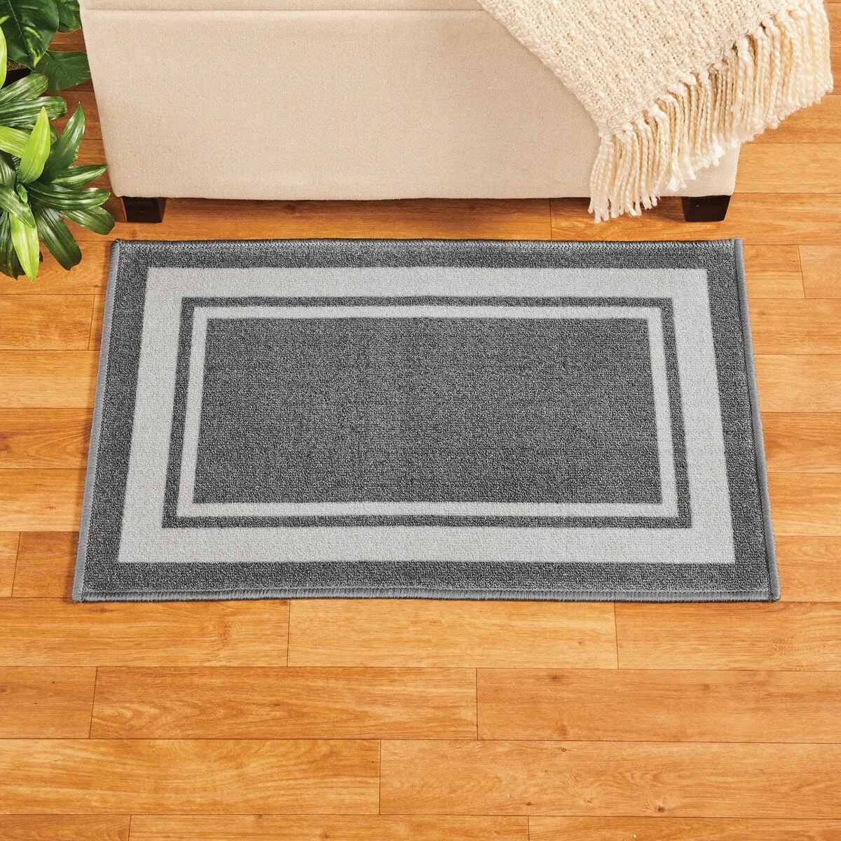 Classic Race Track Skid-Resistant Accent Runner Rugs