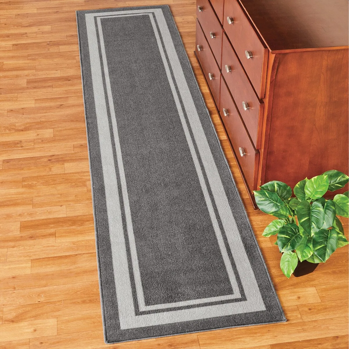 Classic Race Track Skid-Resistant Accent Runner Rugs