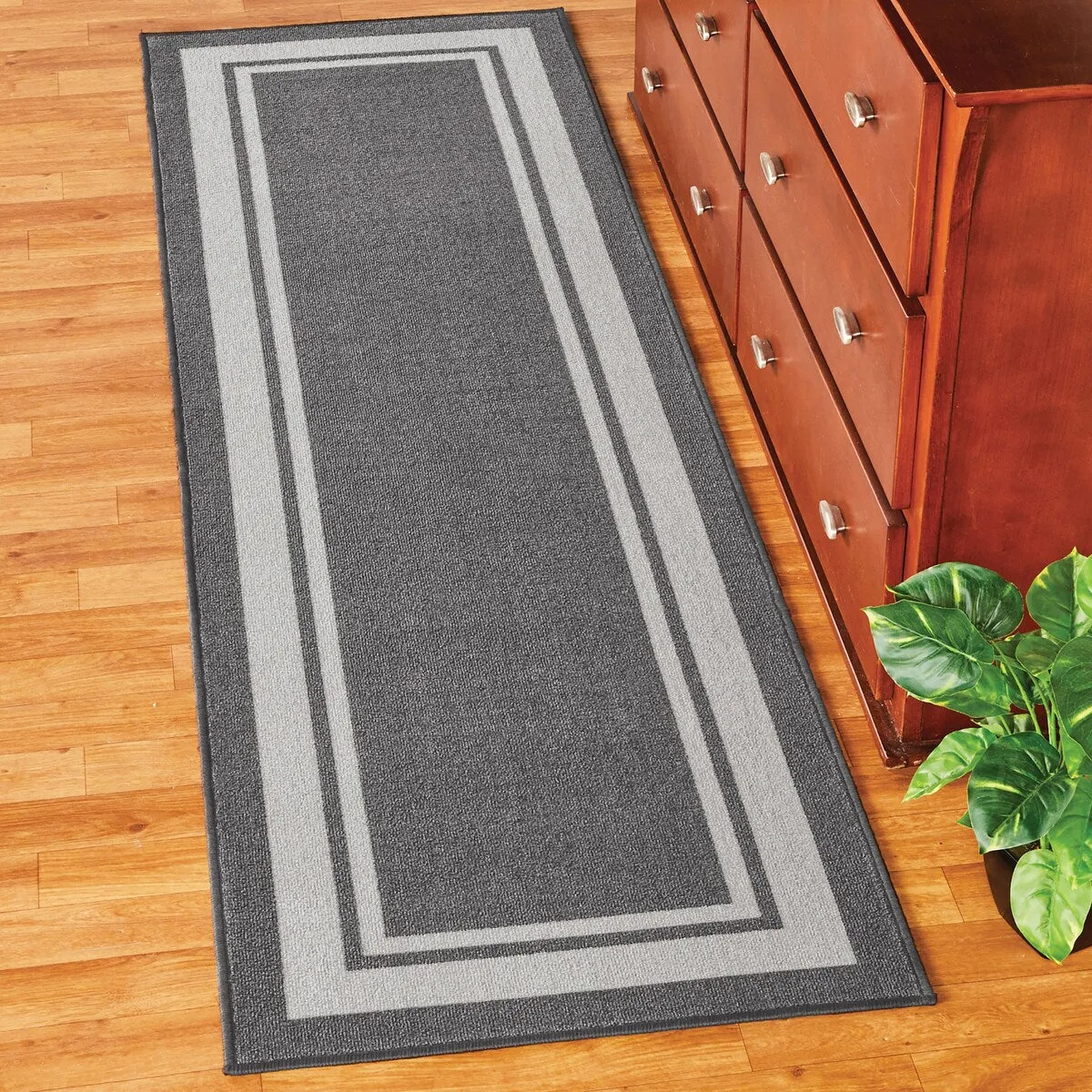 Classic Race Track Skid-Resistant Accent Runner Rugs