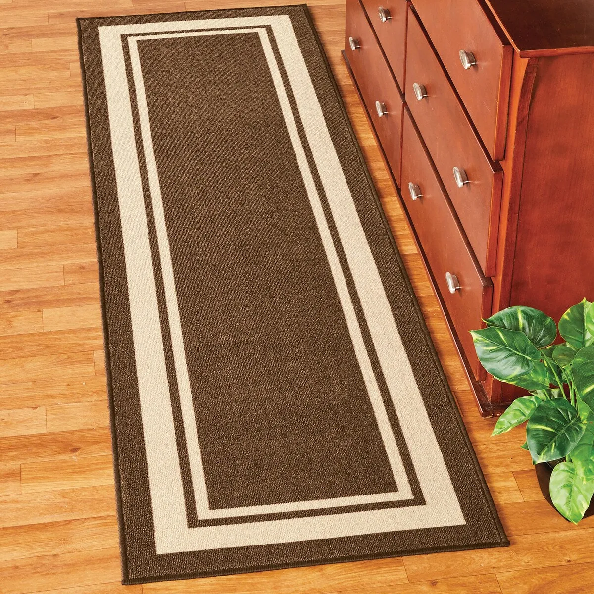 Classic Race Track Skid-Resistant Accent Runner Rugs