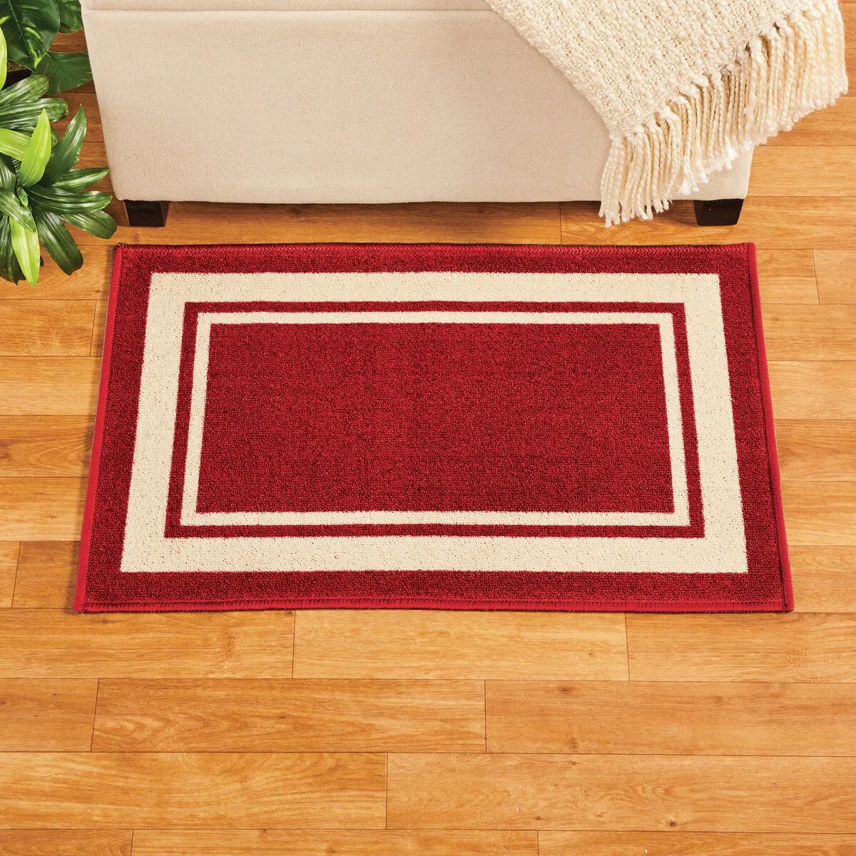 Classic Race Track Skid-Resistant Accent Runner Rugs