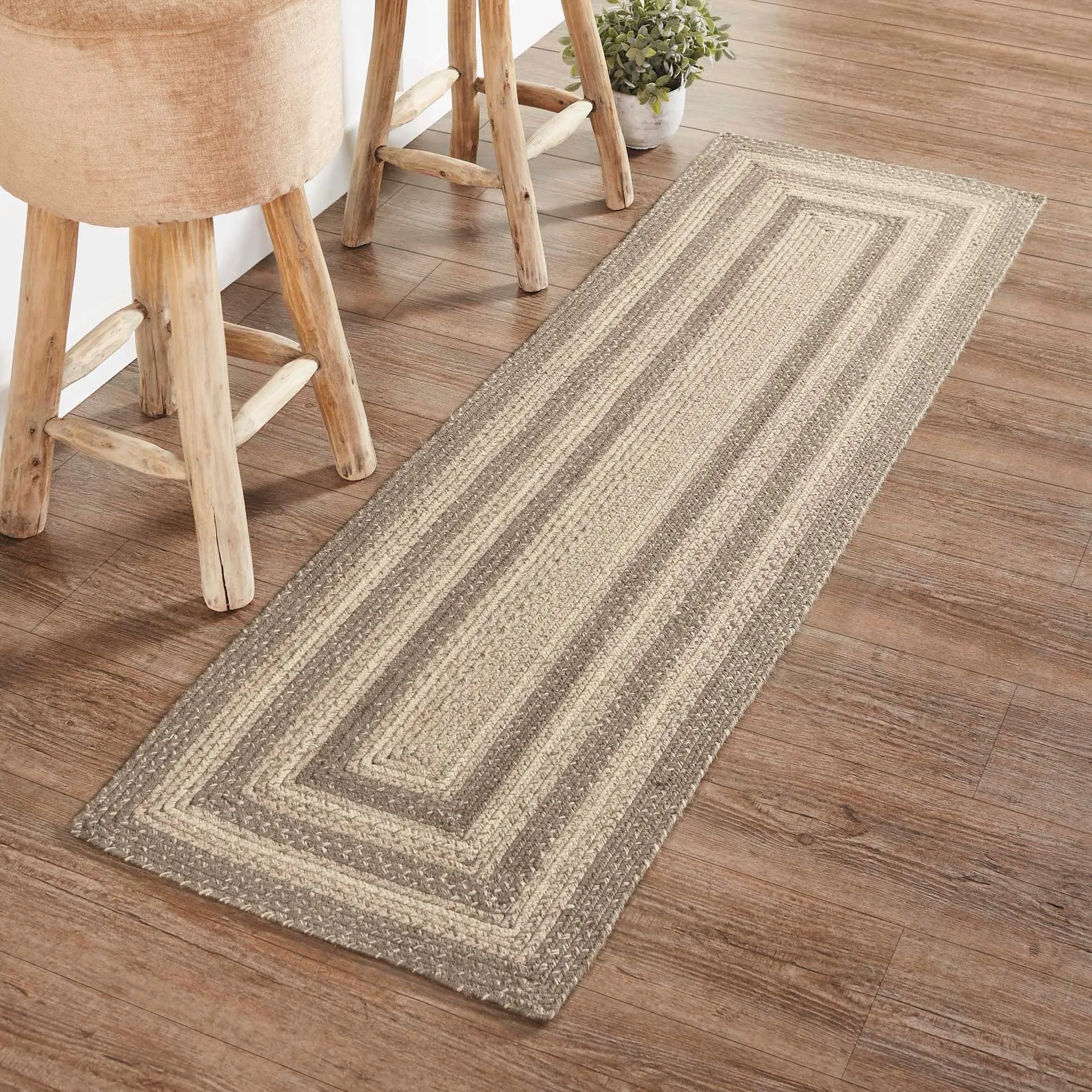 Cobblestone Jute Rug/Runner Rect w/ Pad 22x72 - 2' x 6' Runner