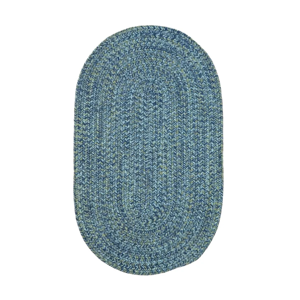 Colonial Mills Seaside Blue Tweed Braided Area Rug
