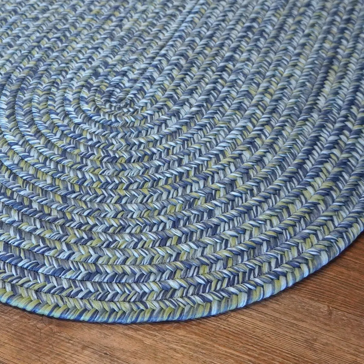 Colonial Mills Seaside Blue Tweed Braided Area Rug