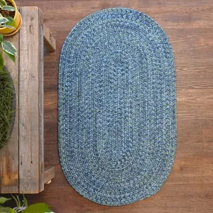 Colonial Mills Seaside Blue Tweed Braided Area Rug