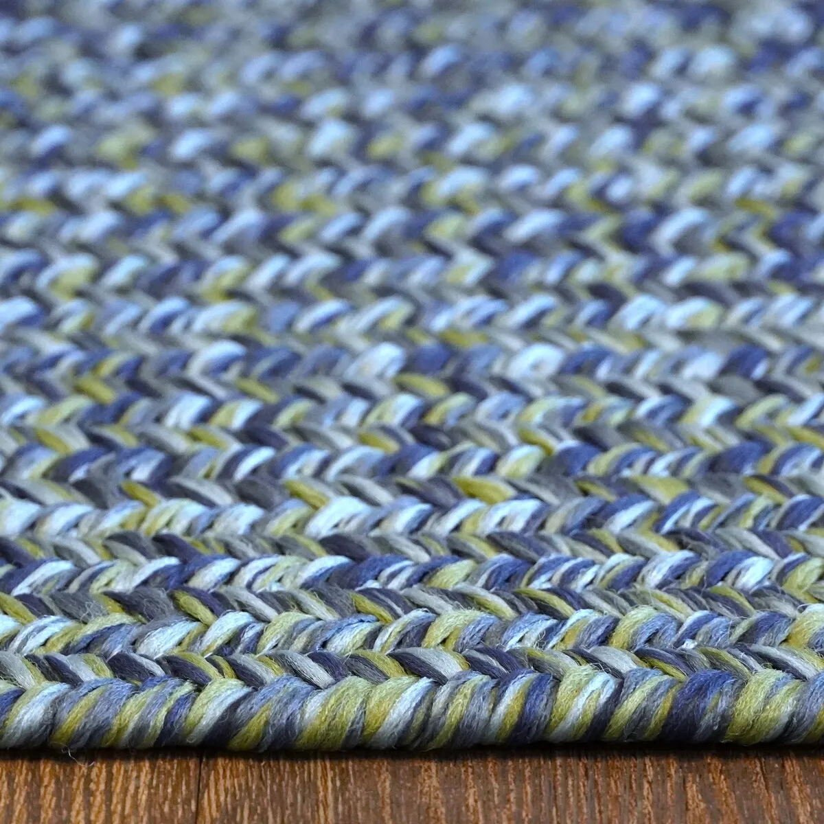 Colonial Mills Seaside Blue Tweed Braided Area Rug