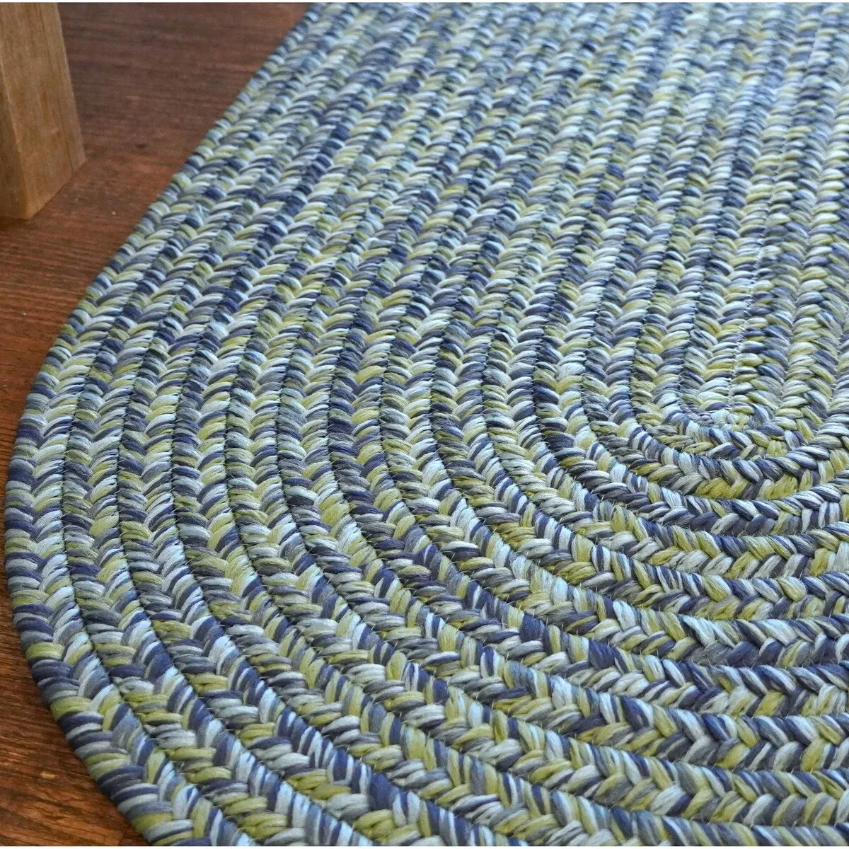 Colonial Mills Seaside Blue Tweed Runner Braided Area Rug
