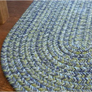 Colonial Mills Seaside Blue Tweed Runner Braided Area Rug