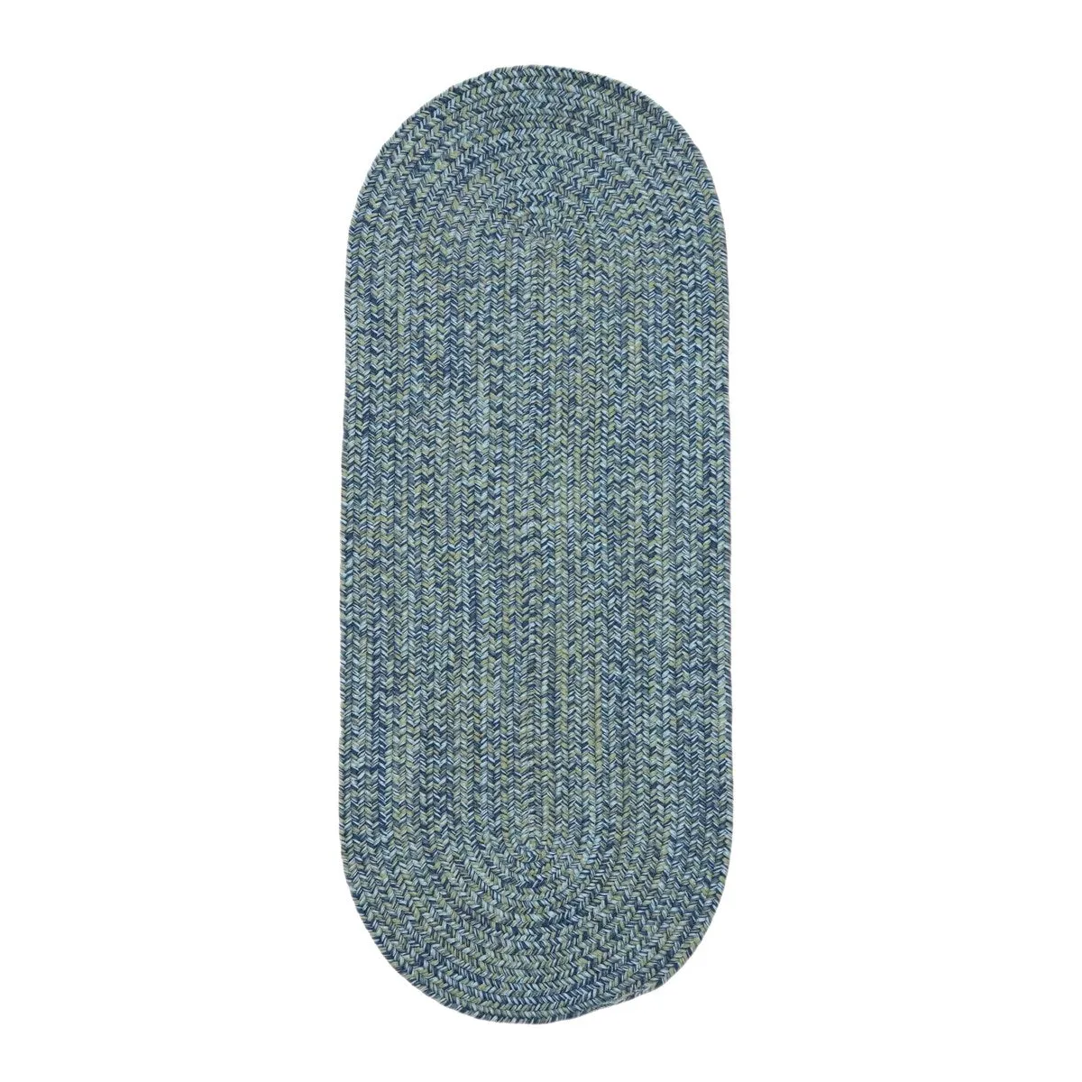Colonial Mills Seaside Blue Tweed Runner Braided Area Rug