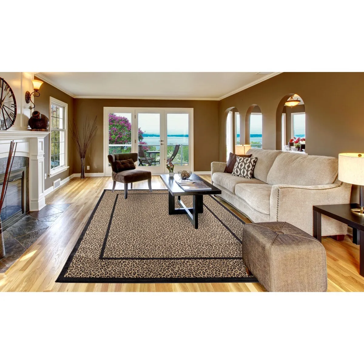 Concord Global Leopard Animal Area Rug