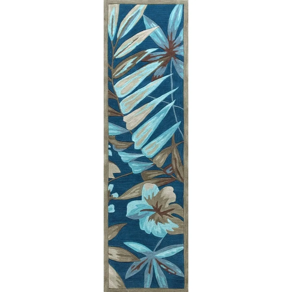 Copper Grove Hollabrunn Blue Tropical Botanicas Rug