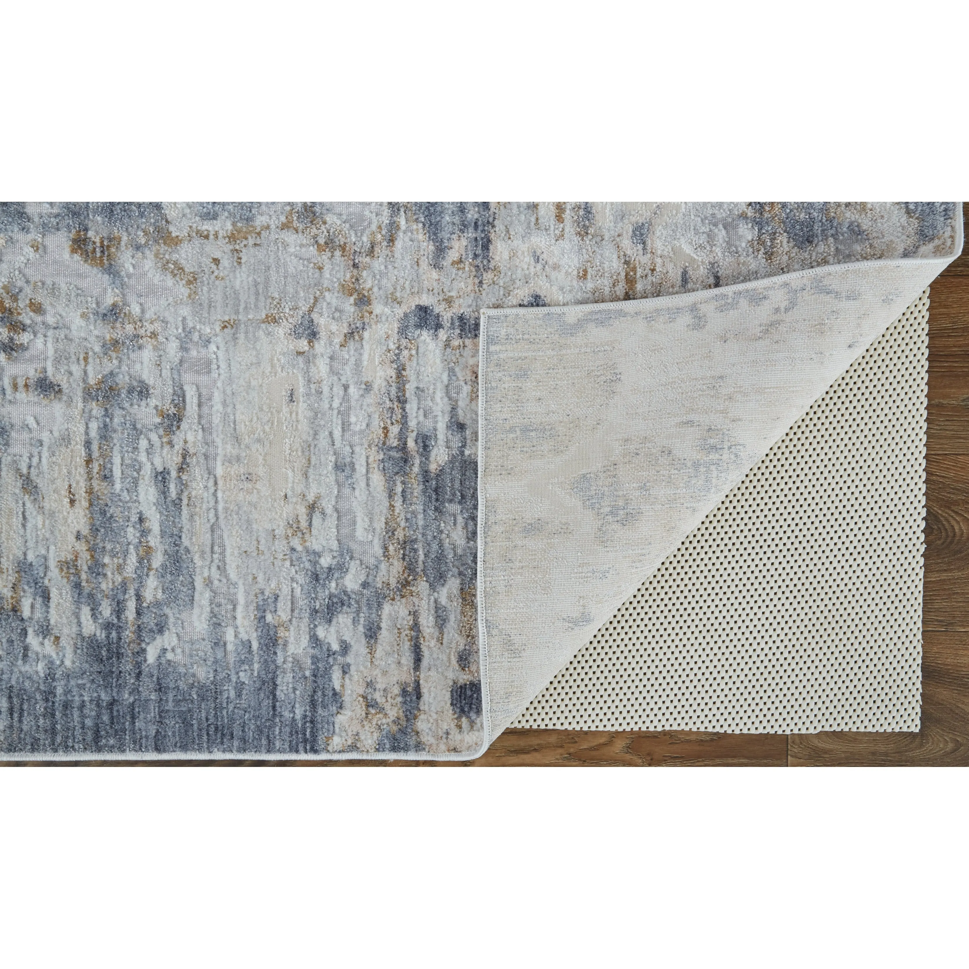 Corben Modern Abstract Blue/Ivory Area Rug