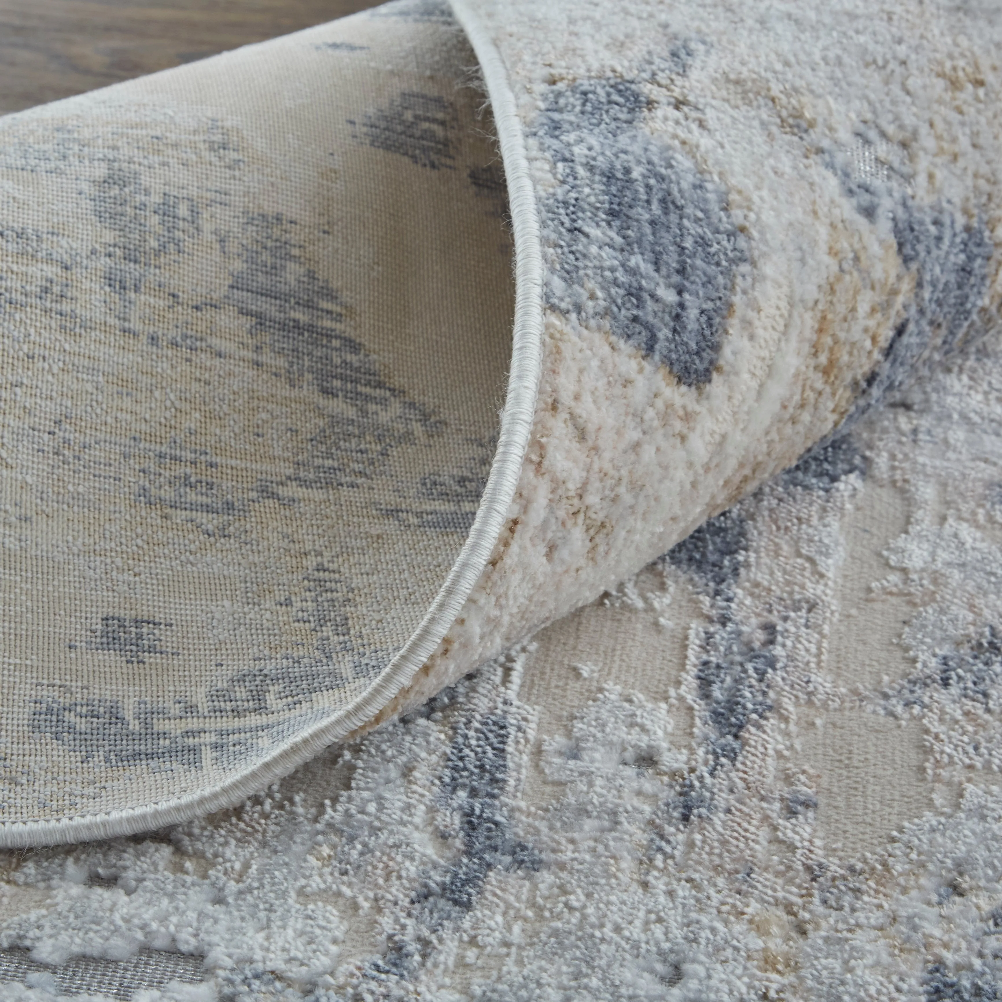 Corben Modern Abstract Blue/Ivory Area Rug