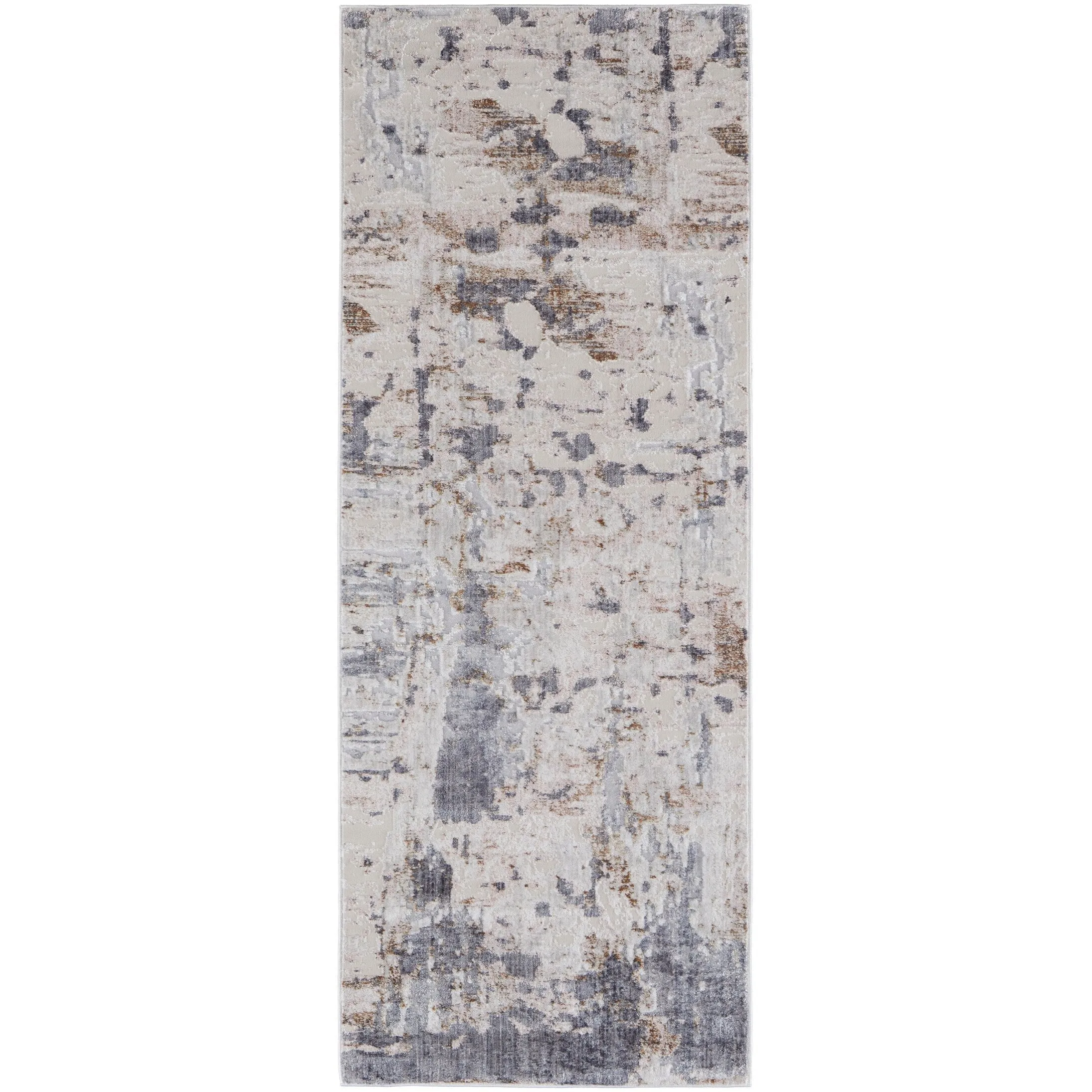 Corben Modern Abstract Blue/Ivory Area Rug