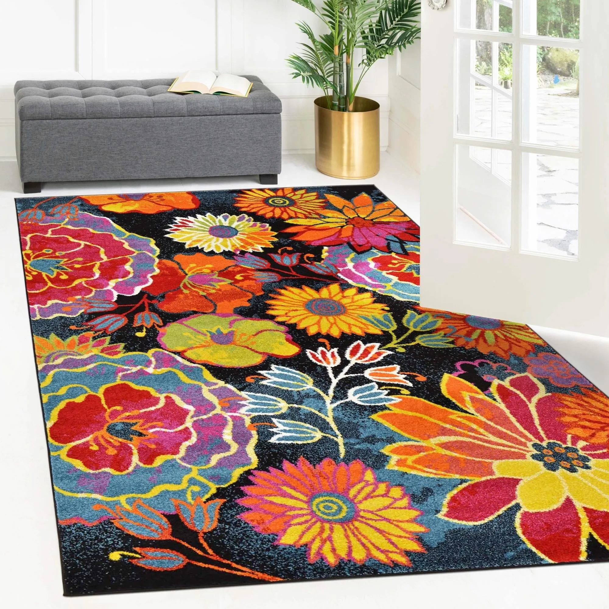Country & Floral Noach Collection Area Rug