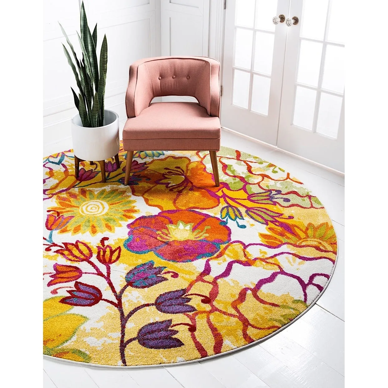 Country & Floral Noach Collection Area Rug