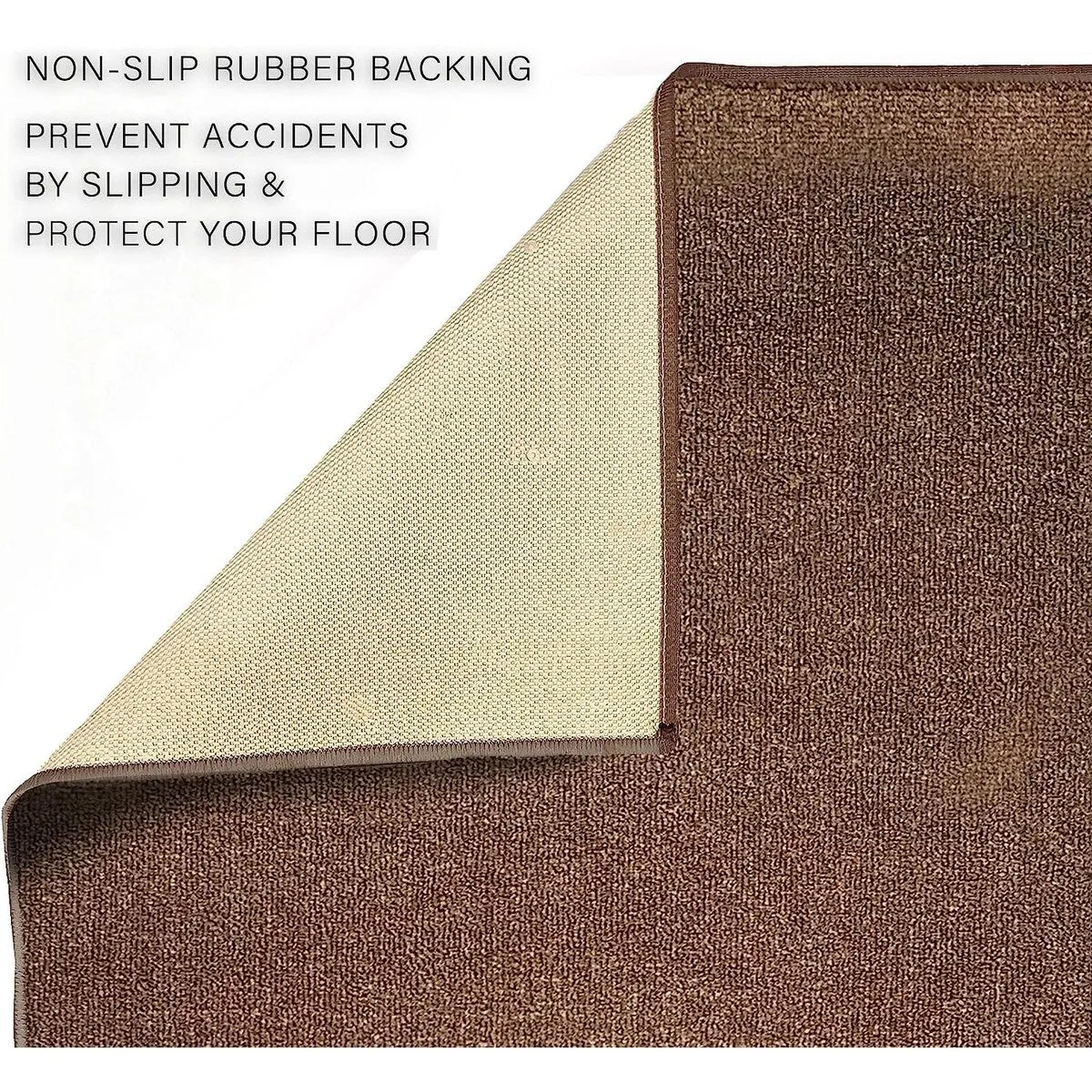 Custom Size Solid Design Beige.Brown.Red Color Non-Slip Rubber Backing- 26 Inch Wide x Your Choice of Length Runner Rug