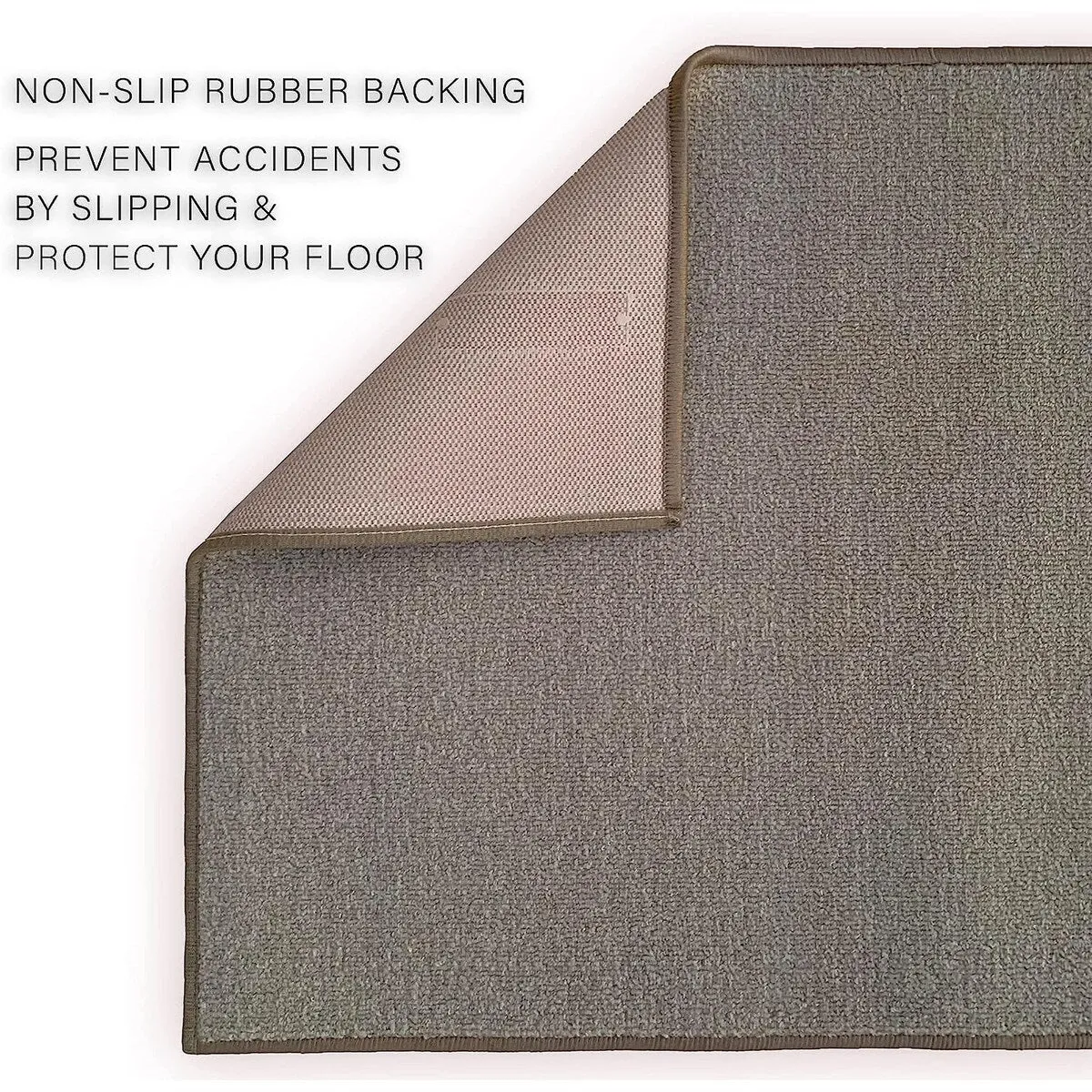 Custom Size Solid Design Beige.Brown.Red Color Non-Slip Rubber Backing- 26 Inch Wide x Your Choice of Length Runner Rug
