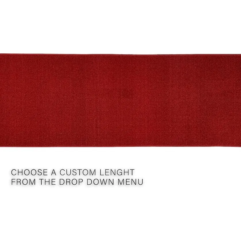 Custom Size Solid Design Beige.Brown.Red Color Non-Slip Rubber Backing- 26 Inch Wide x Your Choice of Length Runner Rug