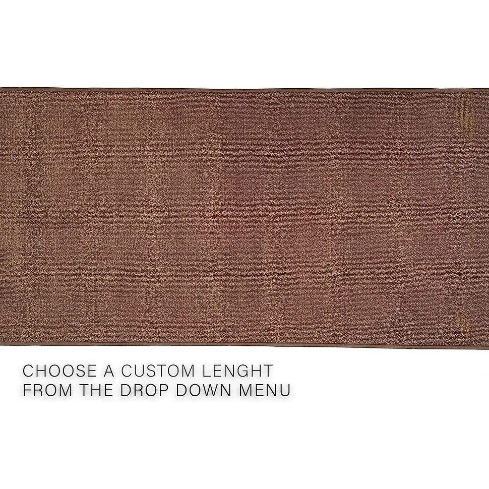 Custom Size Solid Design Beige.Brown.Red Color Non-Slip Rubber Backing- 26 Inch Wide x Your Choice of Length Runner Rug