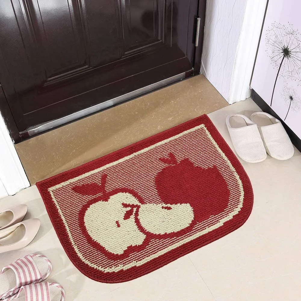 Decor Non-Slip Rubber Back Soft Durable Woven Fluffy Runner Area Carpet Floor Mat Indoor Kitchen Rug. Red Apple