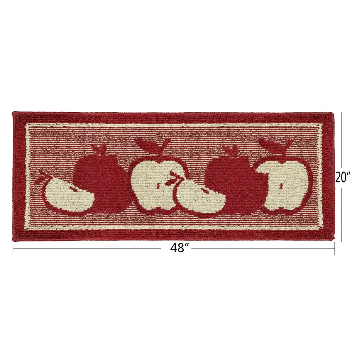 Decor Non-Slip Rubber Back Soft Durable Woven Fluffy Runner Area Carpet Floor Mat Indoor Kitchen Rug. Red Apple