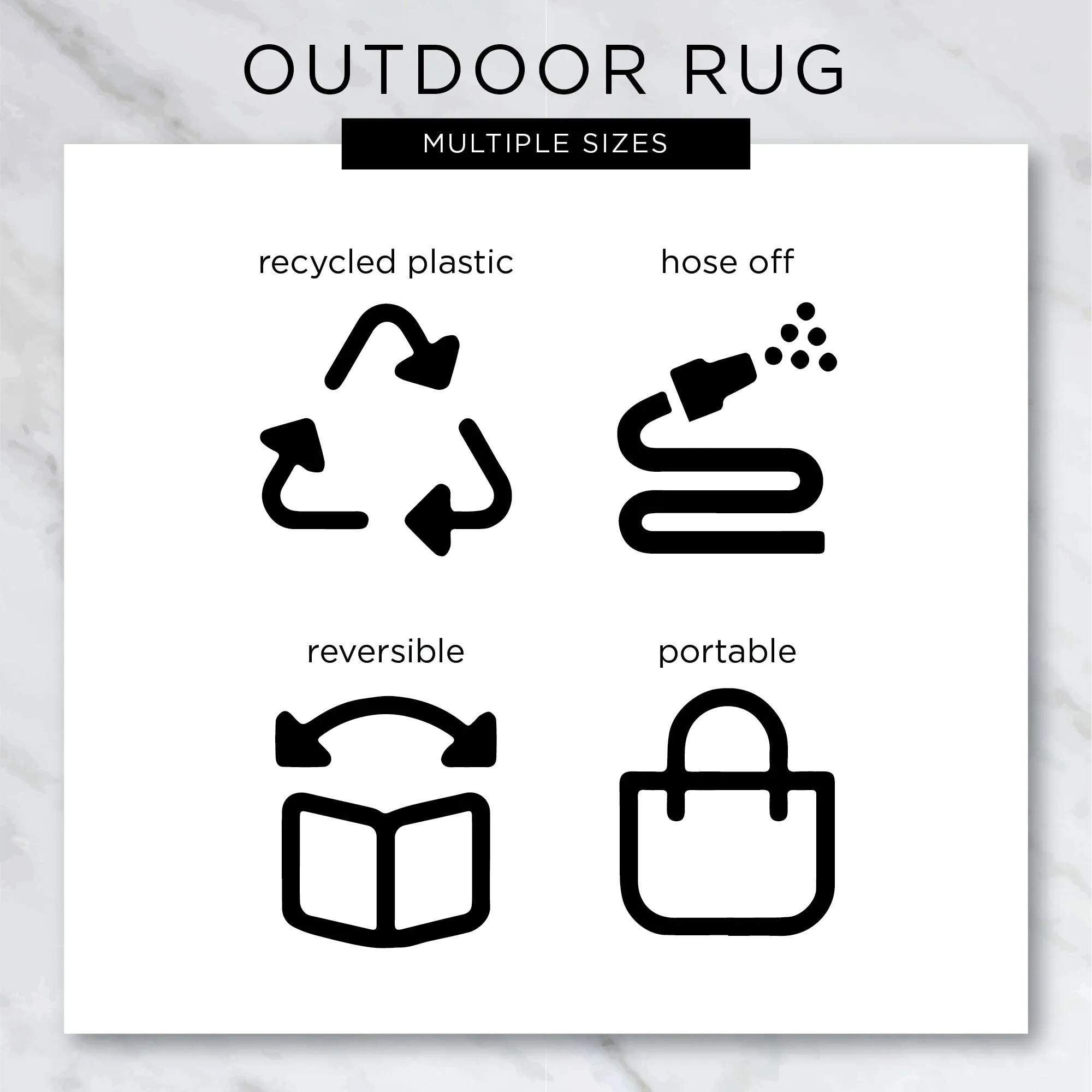 DII Black and White Mesa Outdoor Rug 4x6 Ft