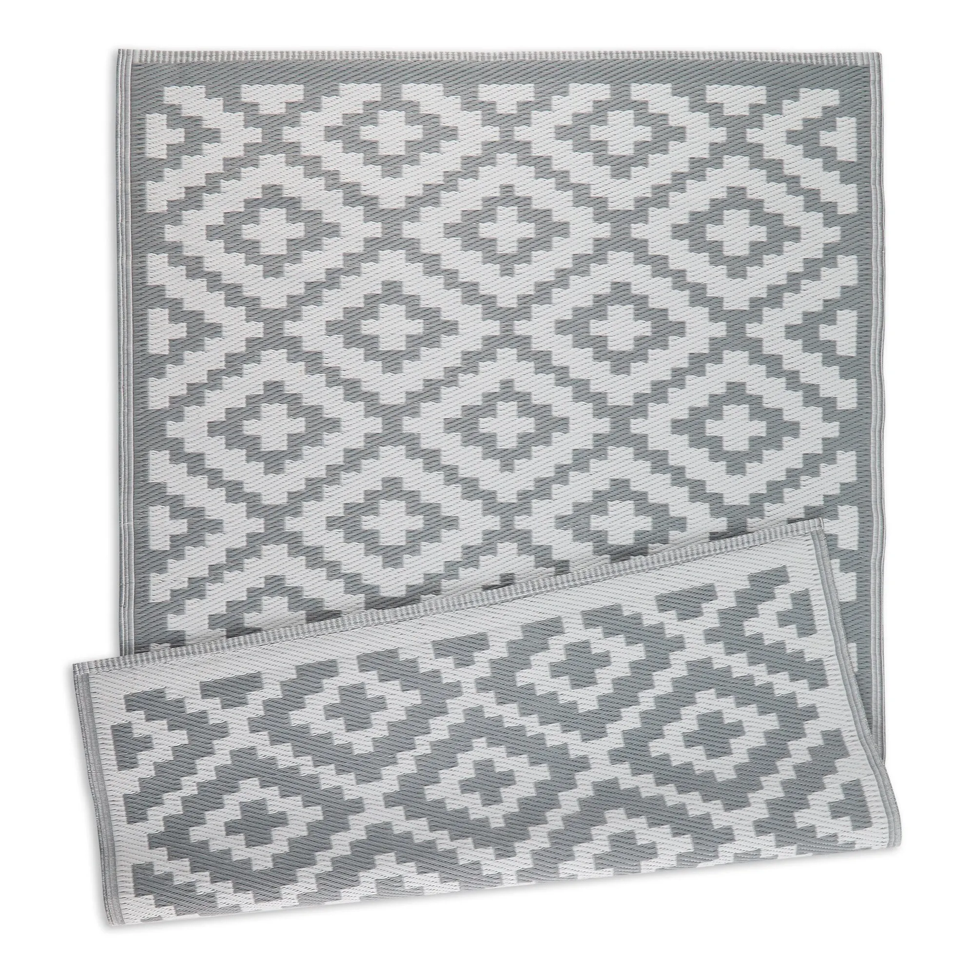 DII Black and White Mesa Outdoor Rug 4x6 Ft