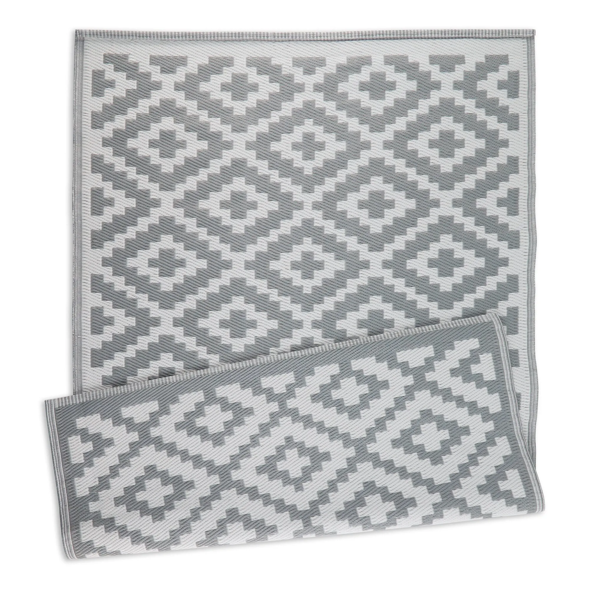 DII Black and White Mesa Outdoor Rug 4x6 Ft