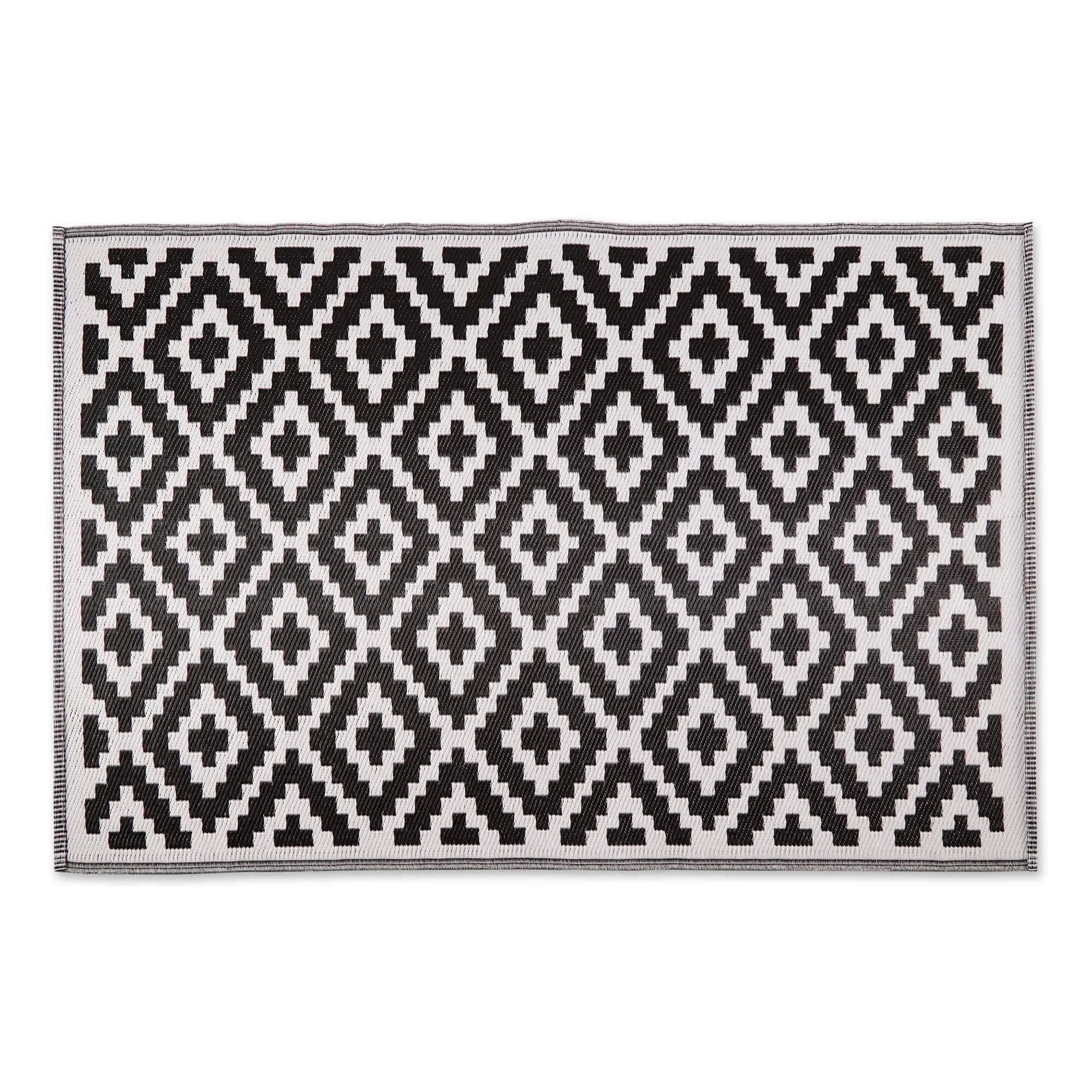DII Black and White Mesa Outdoor Rug 4x6 Ft